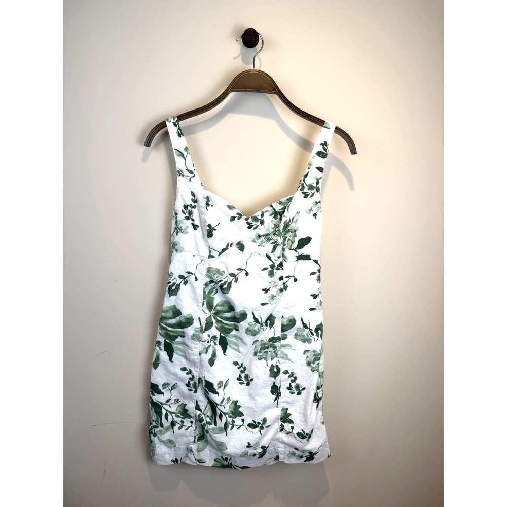 Abercrombie & Fitch Floral Mini Dress Straps Sleeveless White Green S